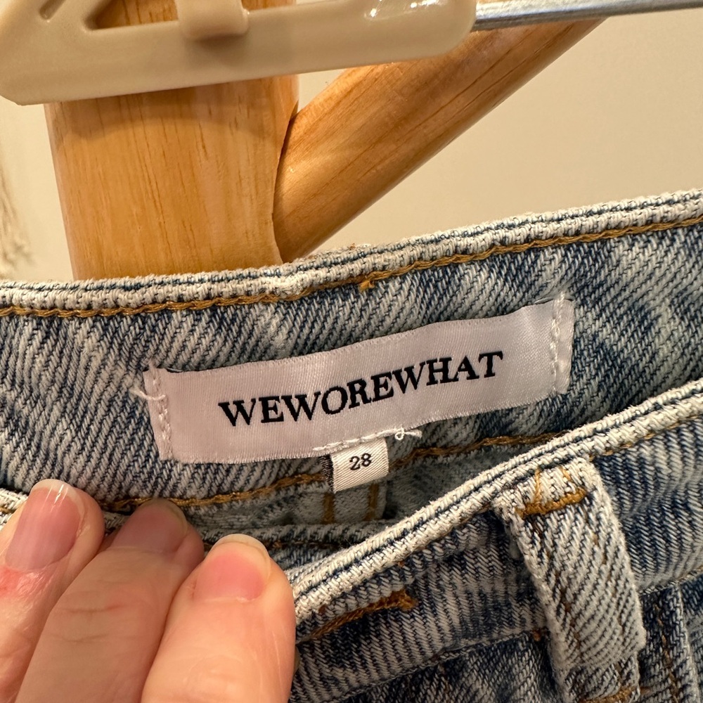 WeWoreWhat High Rise Wide Leg Light Wash Jeans Size 28 - Picture 3 of 3